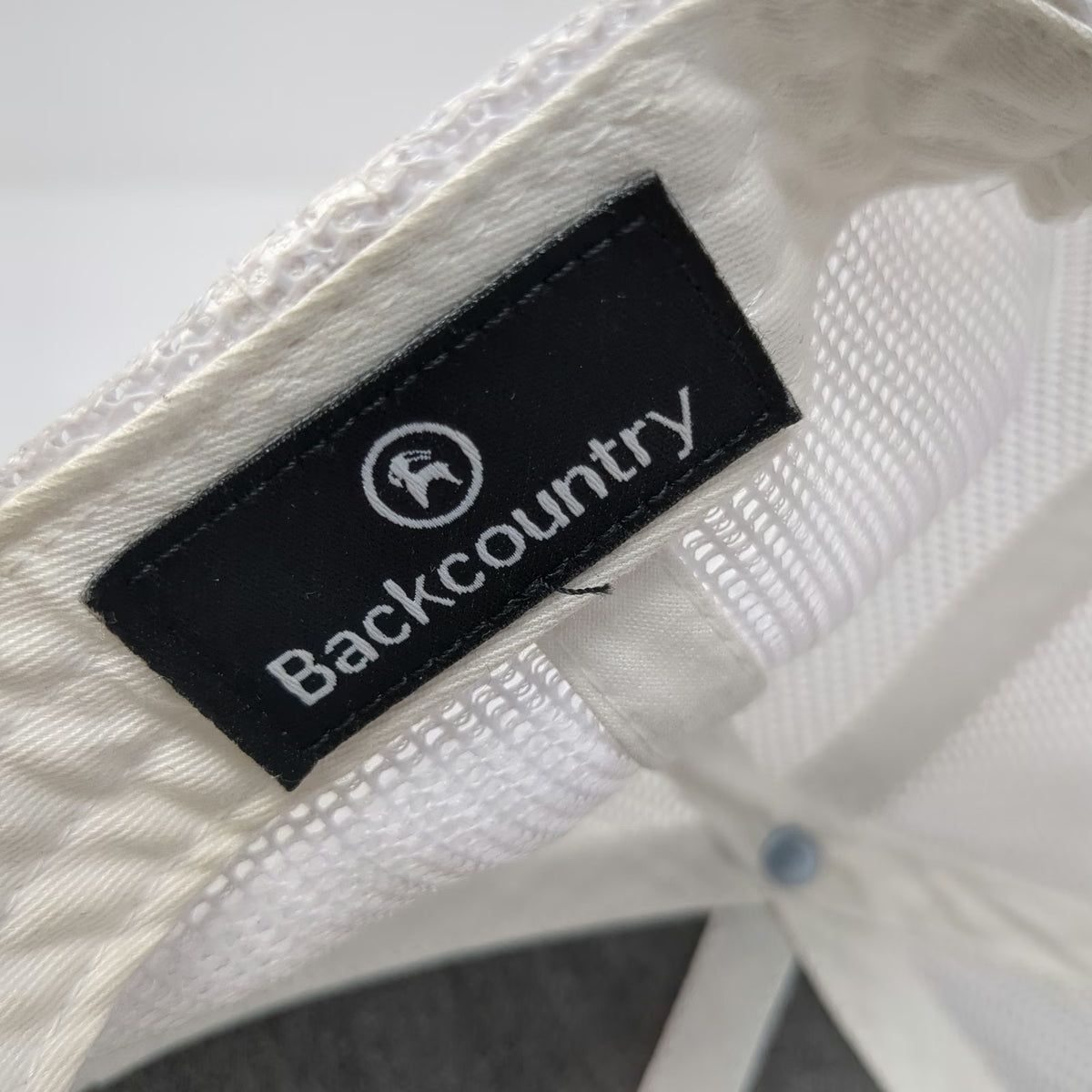 Backcountry Trucker Hat Black White One Size Mesh Back Goat Logo Patch Snapback