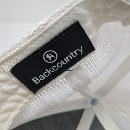 Backcountry Trucker Hat Black White One Size Mesh Back Goat Logo Patch Snapback