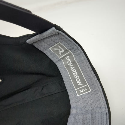 Richardson 5 Panel Hat Black One Size Boot Check Sports Ranch Rope Snapback
