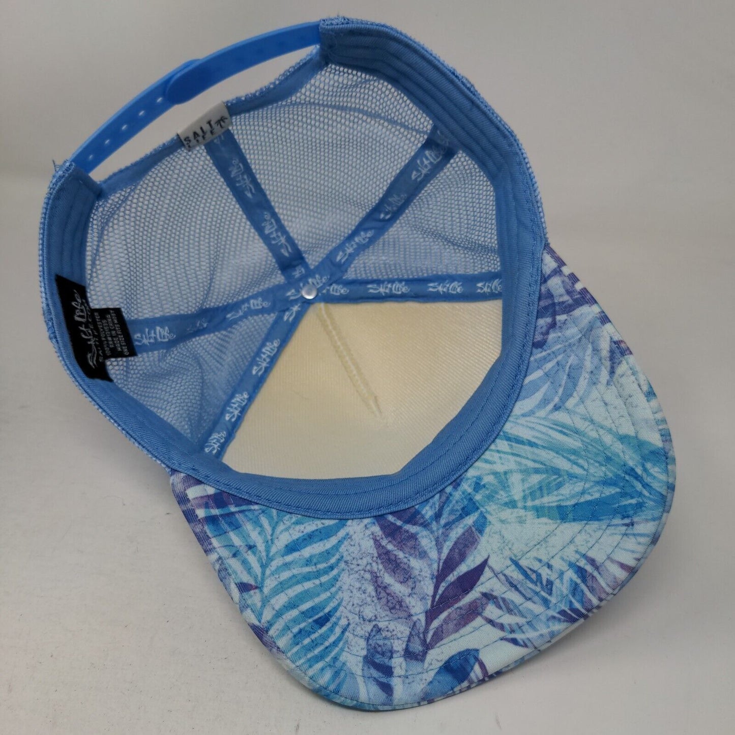 Get Salty Snapback Mesh Back Trucker Hat Blue OSFM Salt Life Tropical