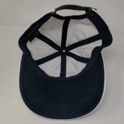 Tommy Hilfiger Slideback Hat White One Size Embroidered Leather Strap