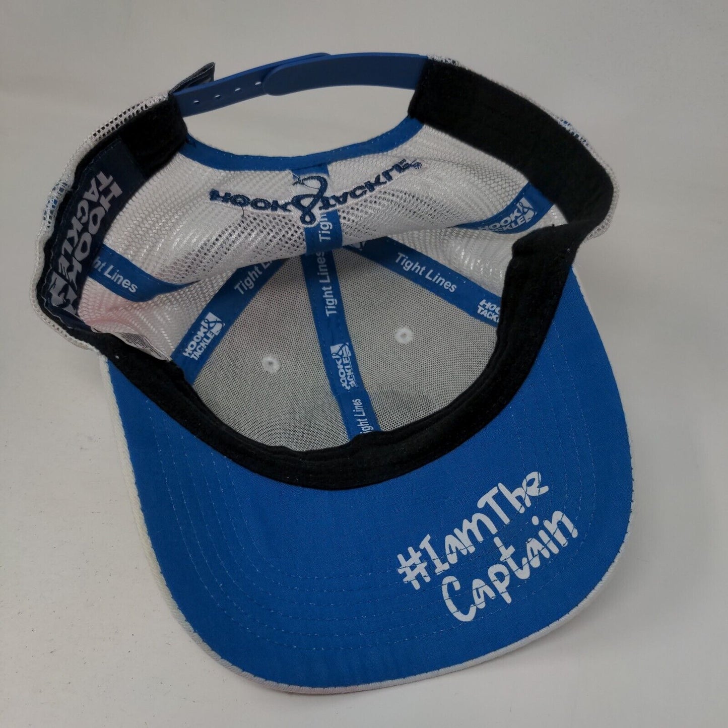 Hook & Tackle Snapback Mesh Back Trucker Hat White S/M I AM The Captain