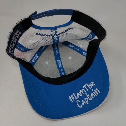 Hook & Tackle Snapback Mesh Back Trucker Hat White S/M I AM The Captain