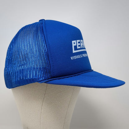 Mad Hatter Permco Blue One Size Trucker Hat Mesh Snapback Rope Foam Hydraulic