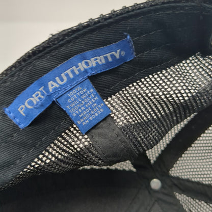 Port Authority Trucker Hat Black One Size SSPT Agents P Logo Snapback Mesh Hat
