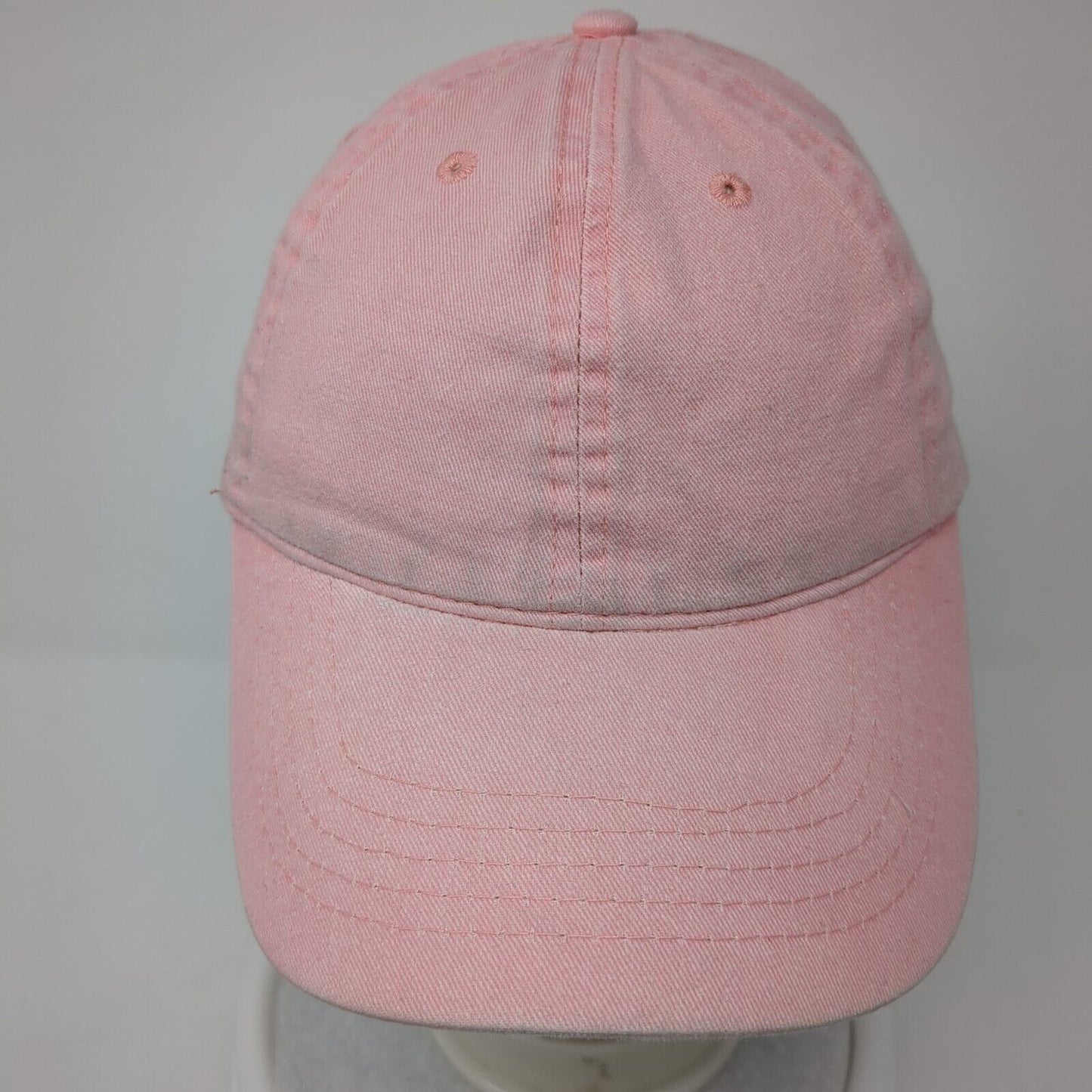 Unbranded Strapback Hat Pink One Size Adjustable Vented Holes 6 Panel Blank