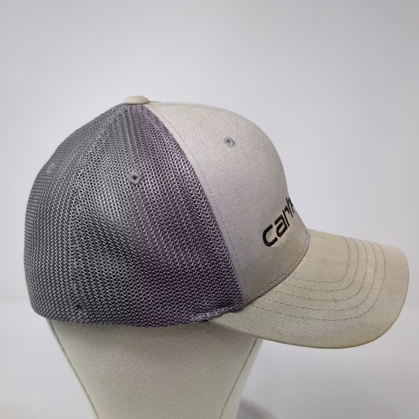 Carhartt Baseball Cap Gray One Size Mesh Back Embroidered Logo Workwear Hat
