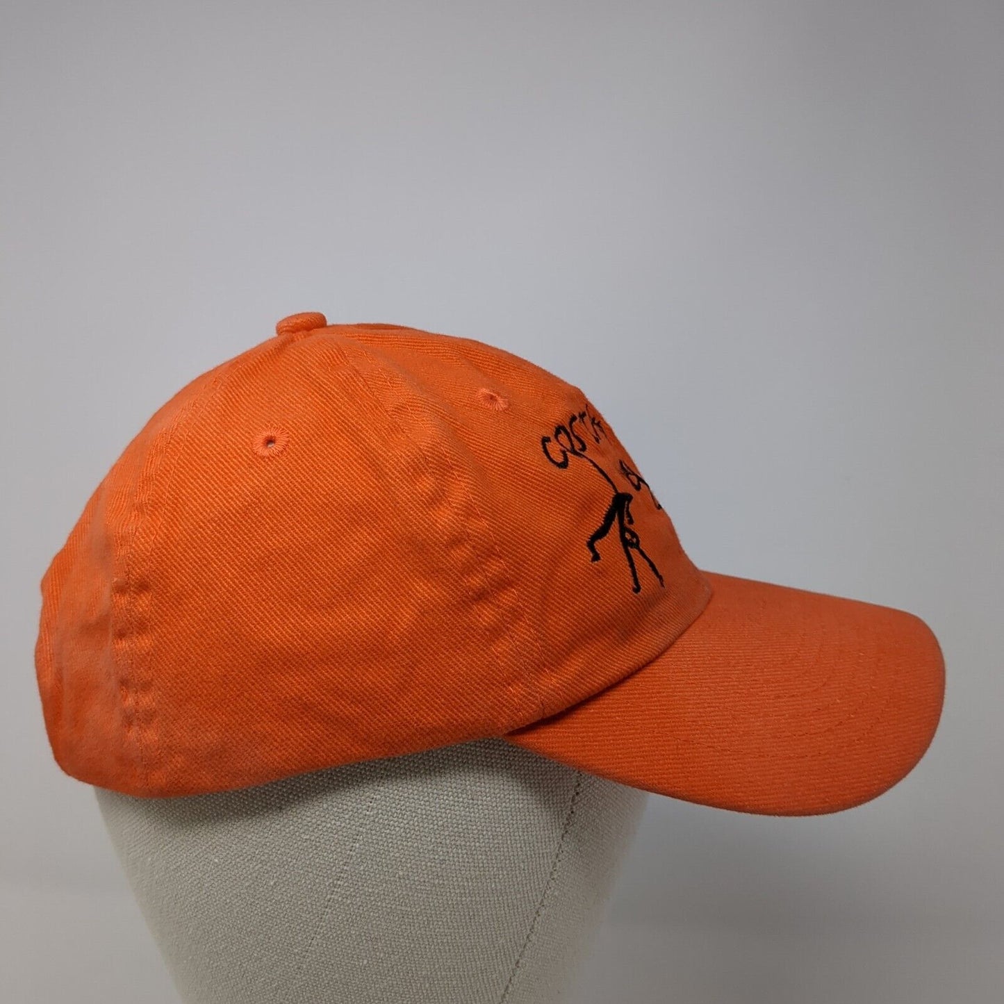 Costa Rica Pura Vida Strapback Hat Orange One Size Embroidered Morpho