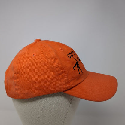 Costa Rica Pura Vida Strapback Hat Orange One Size Embroidered Morpho
