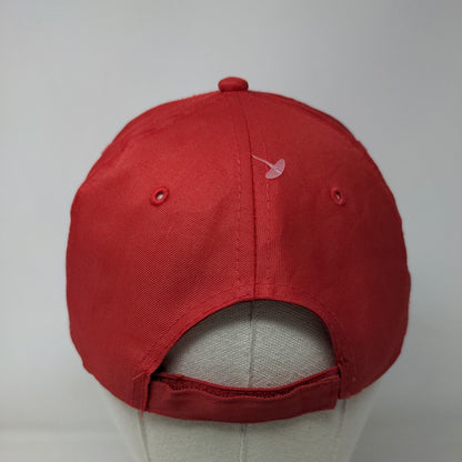 Unbranded Strapback Hat Red One Size Adjustable Vented Holes 6 Panel Blank