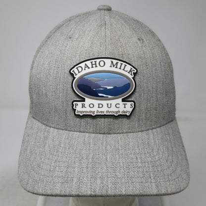 Branded Bills Baseball Cap Gray M Idaho Milk Products Patch Flexfit Fitted Hat