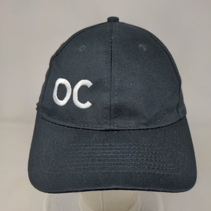 OC Strapback Hat Black One Size Adjustable Embroidered 6 Panel Port & Company