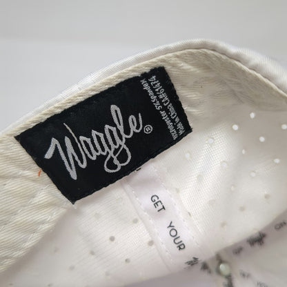 Waggle Trucker Hat White One Size Rooster Embroidered Performance Snapback Golf