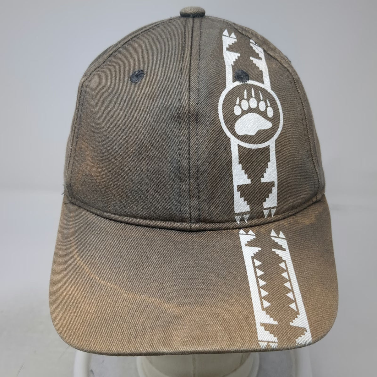 Gray Baseball Cap One Size Bear Paw Geometric Pattern Yellowstone Strapback Hat
