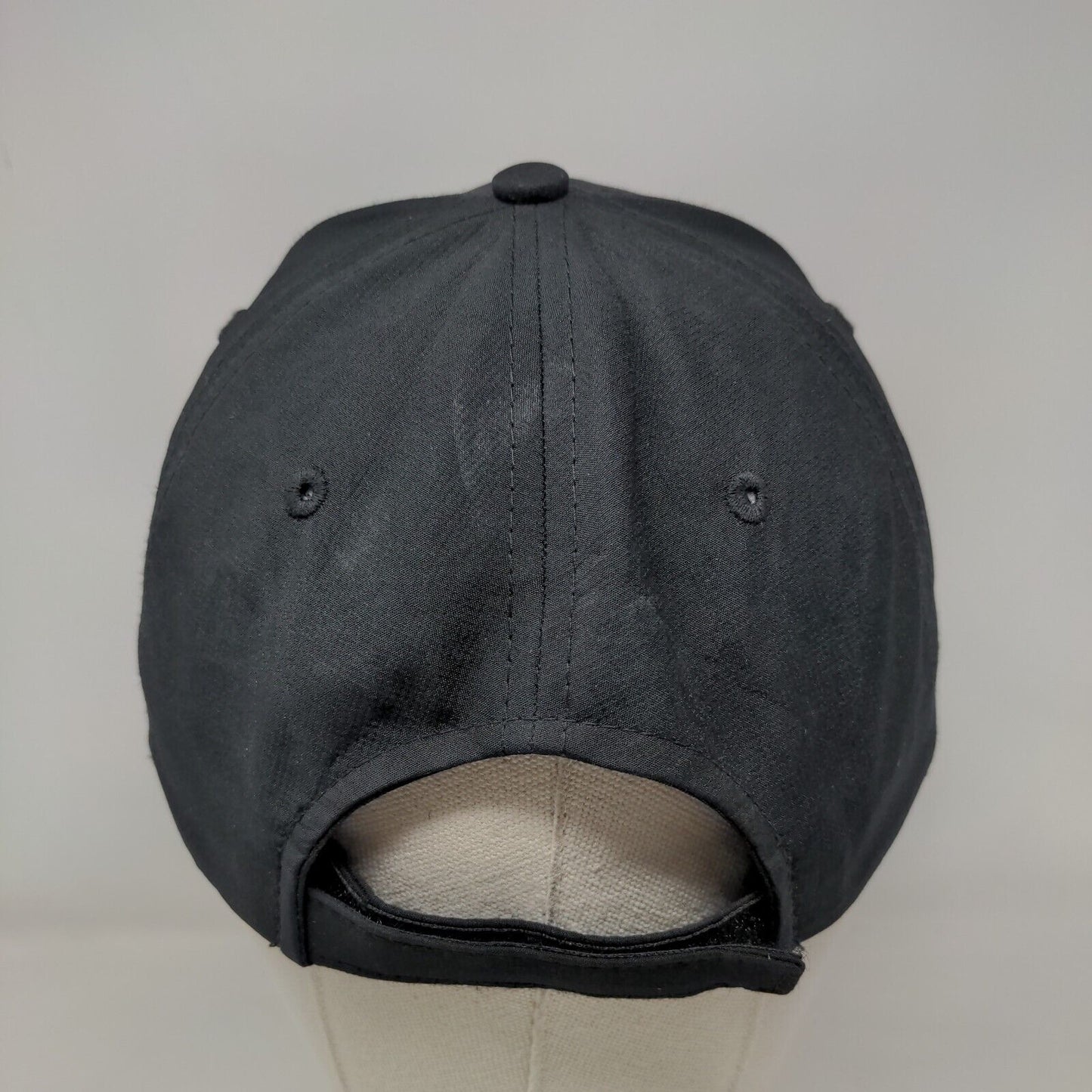 Y6 Strapback Hat Black OSFM Embroidered Moisture Wicking UV Coating