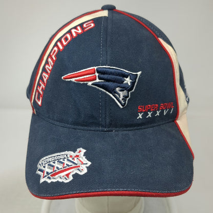 Reebok NFL Patriots Super Bowl XXXVI Champions Blue One Size Strapback Cap Hat