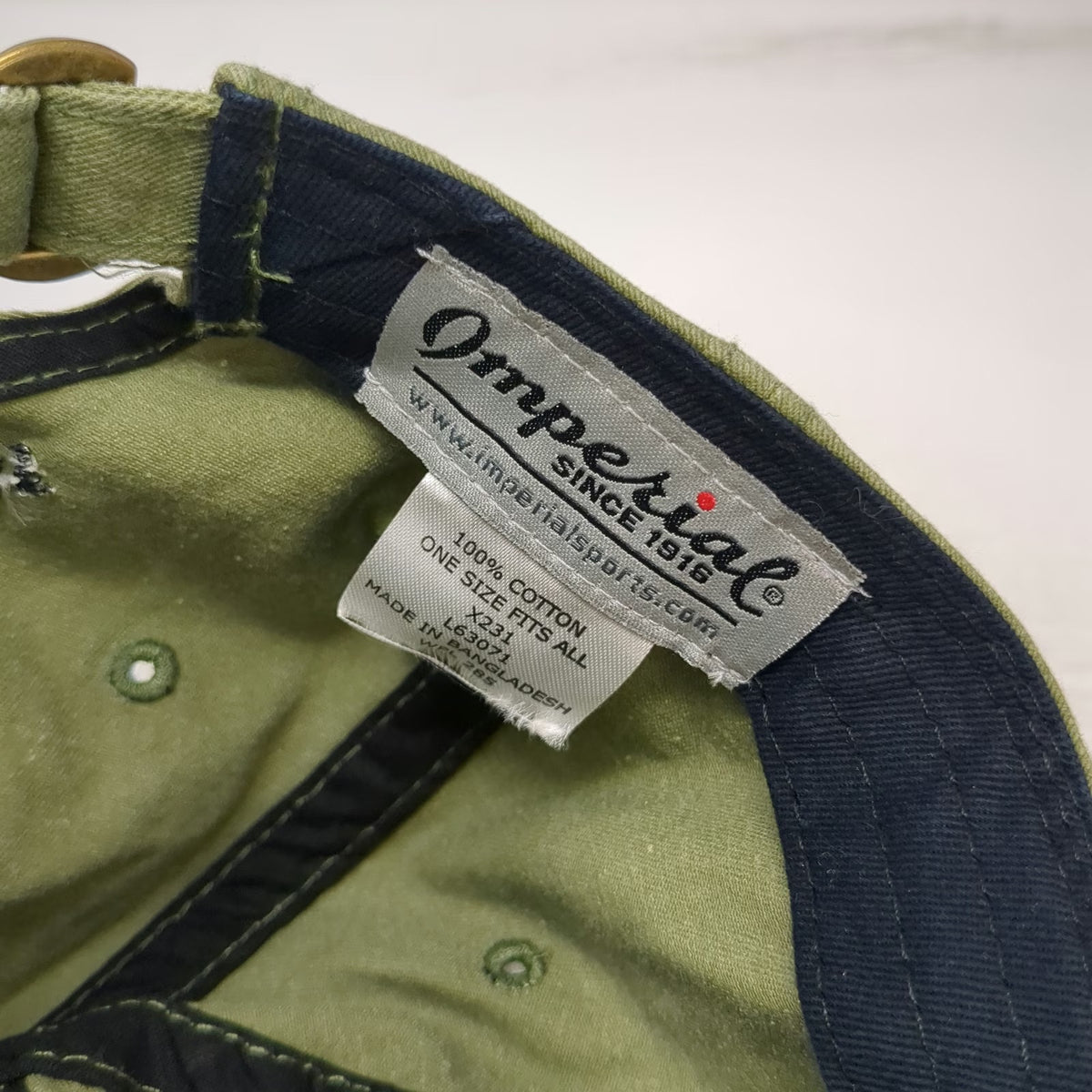 Imperial Baseball Cap Green One Size Whitefish MT Slideback Hat Cotton TH Logo
