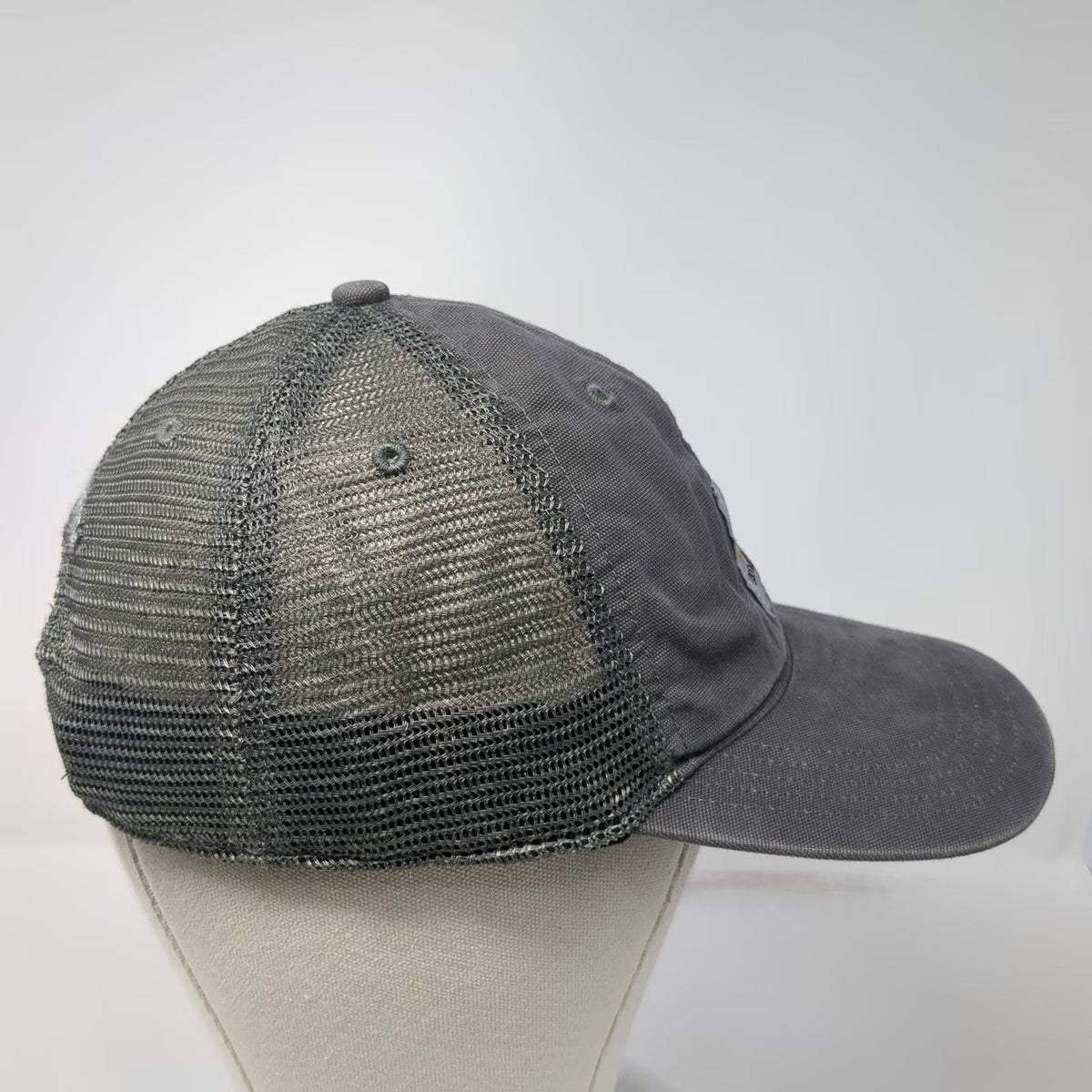 Carhartt Trucker Hat Gray One Size Mesh Back Snapback Logo Patch Workwear Canvas