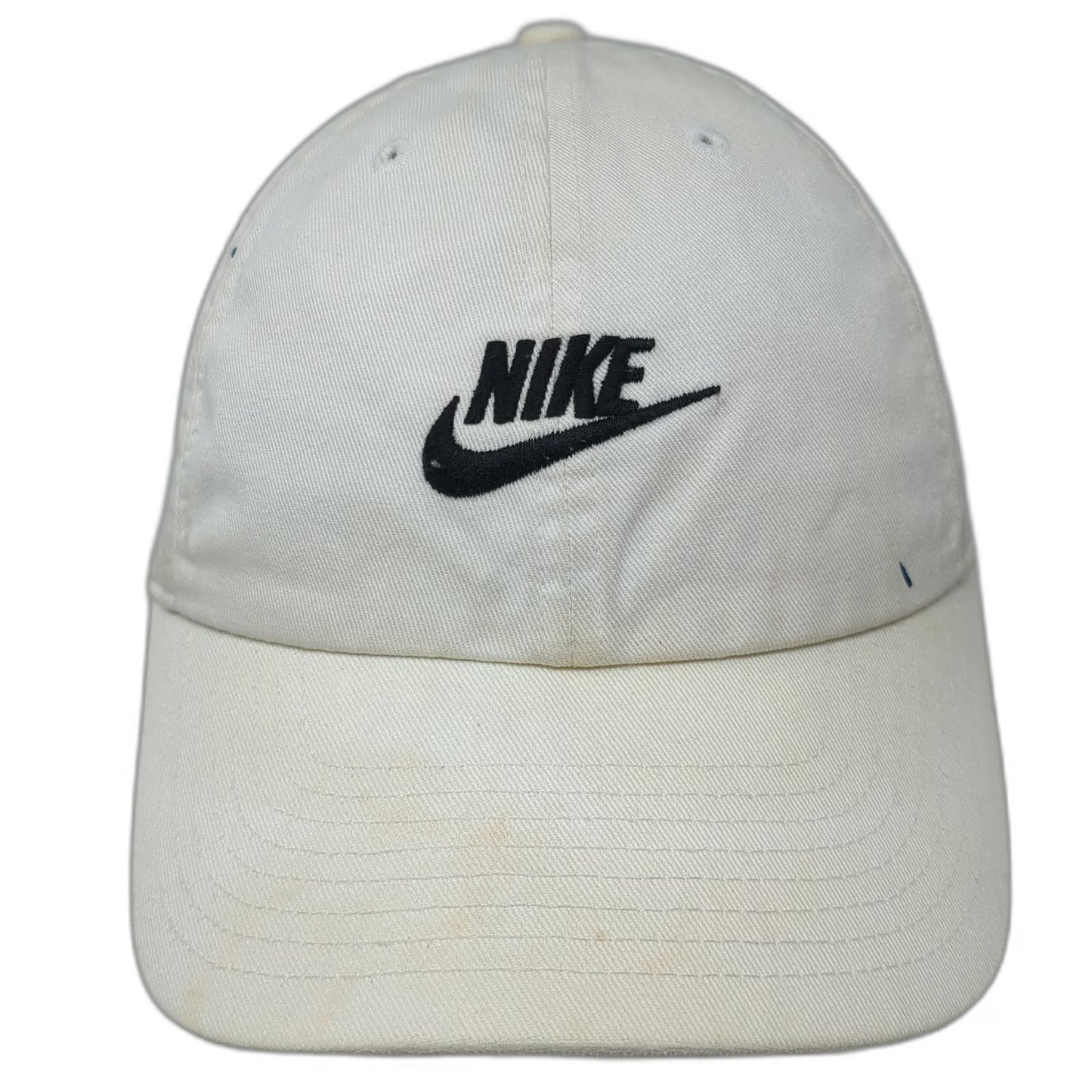 Nike Baseball Cap White One Size Futura Logo Embroidered Slideback Strap Hat
