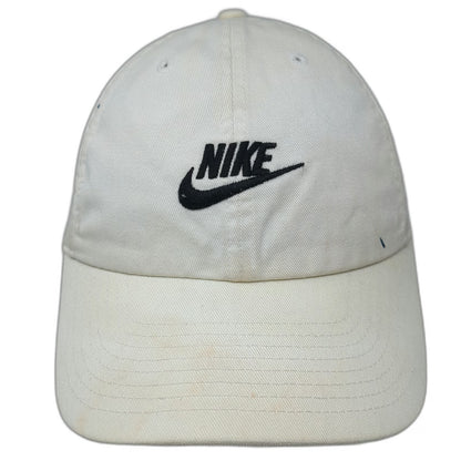 Nike Baseball Cap White One Size Futura Logo Embroidered Slideback Strap Hat
