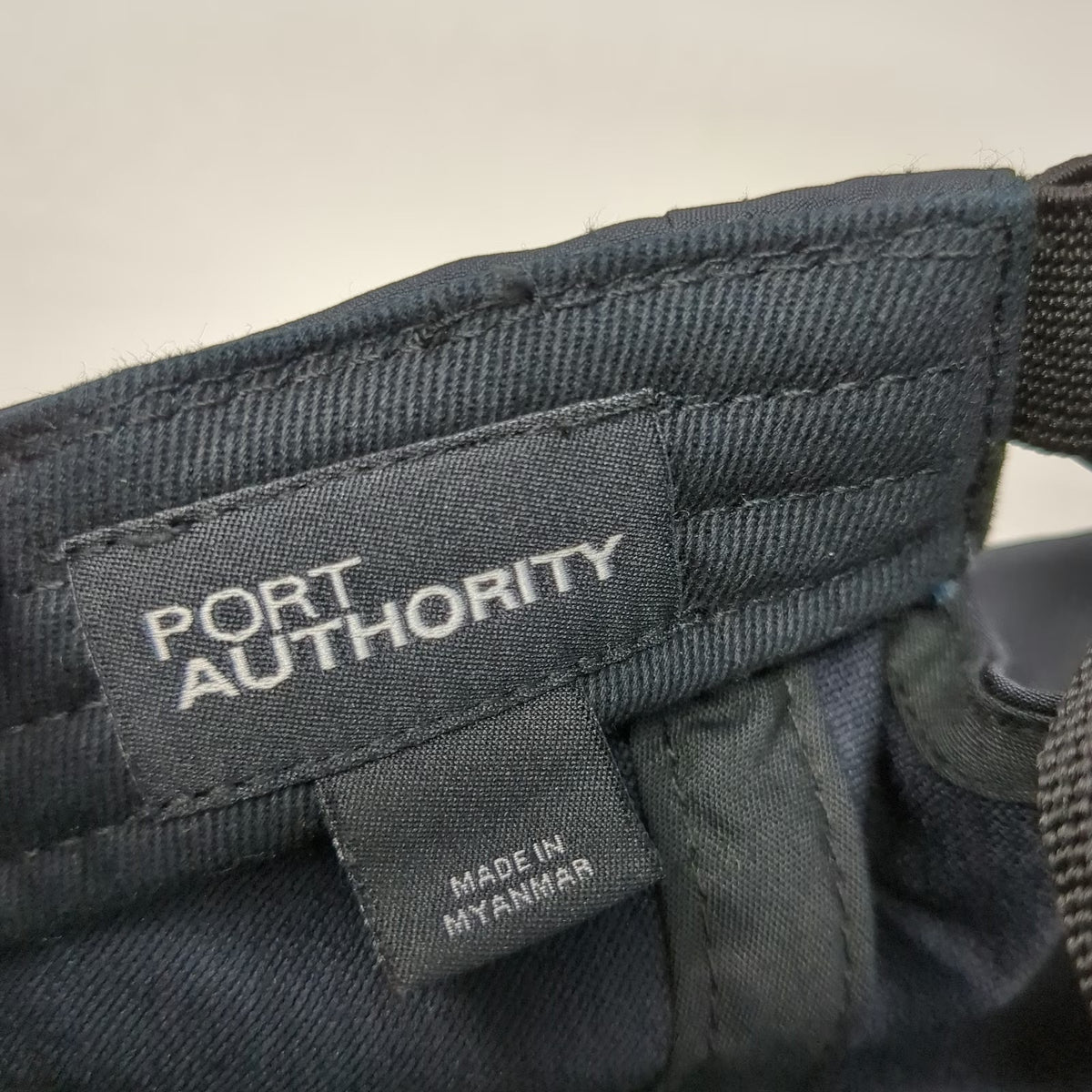 Port Authority 5 Panel Black One Size Performance Flat Brim Hat Strapback Buckle
