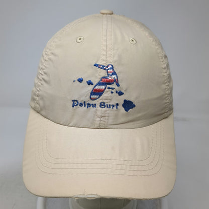 Port Authority Baseball Cap Beige One Size Poipu Surf Hawaii Mesh Breathable Hat