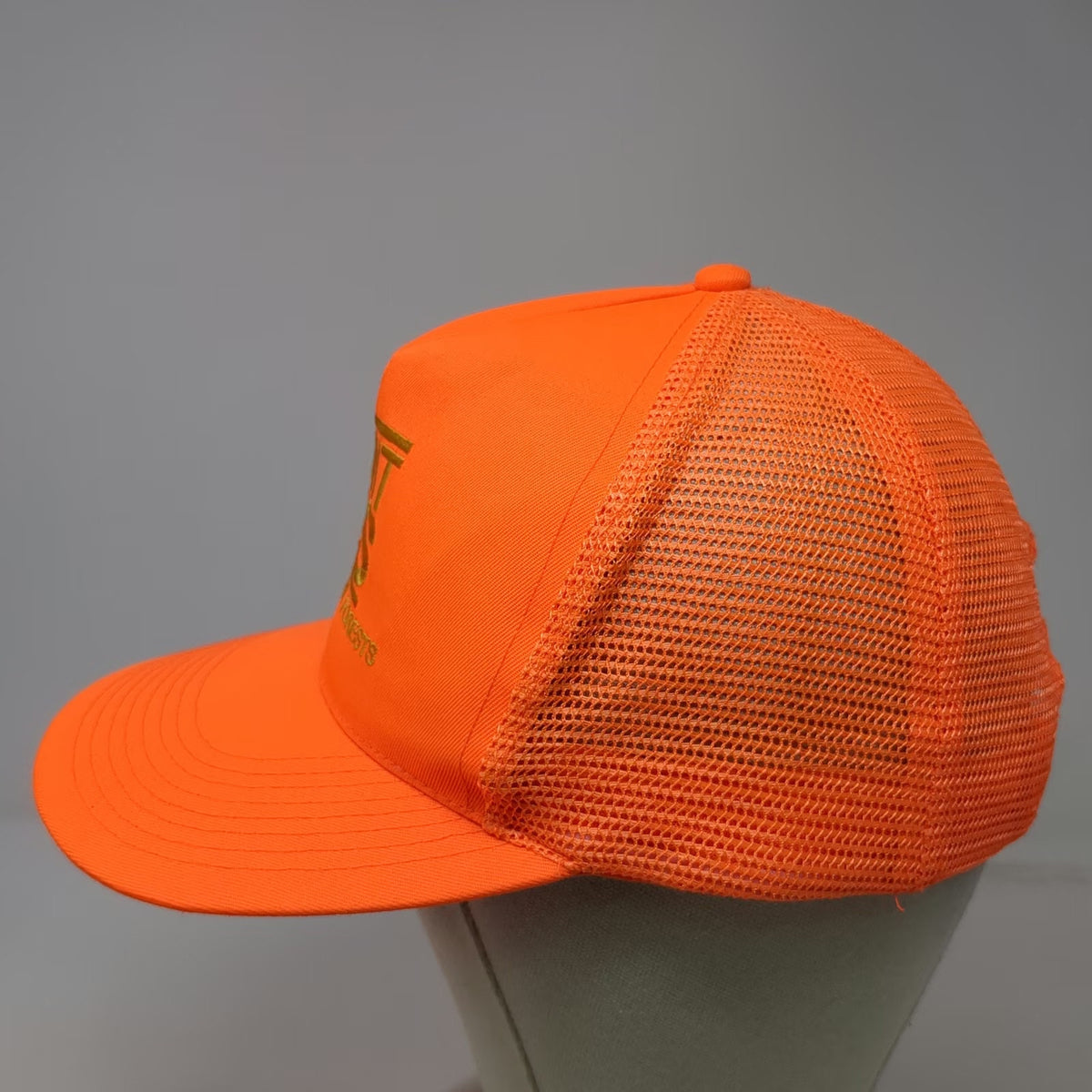 Head-To-Toe Trucker Hat Orange One Size Mesh US Forest Service Hunt US Forests