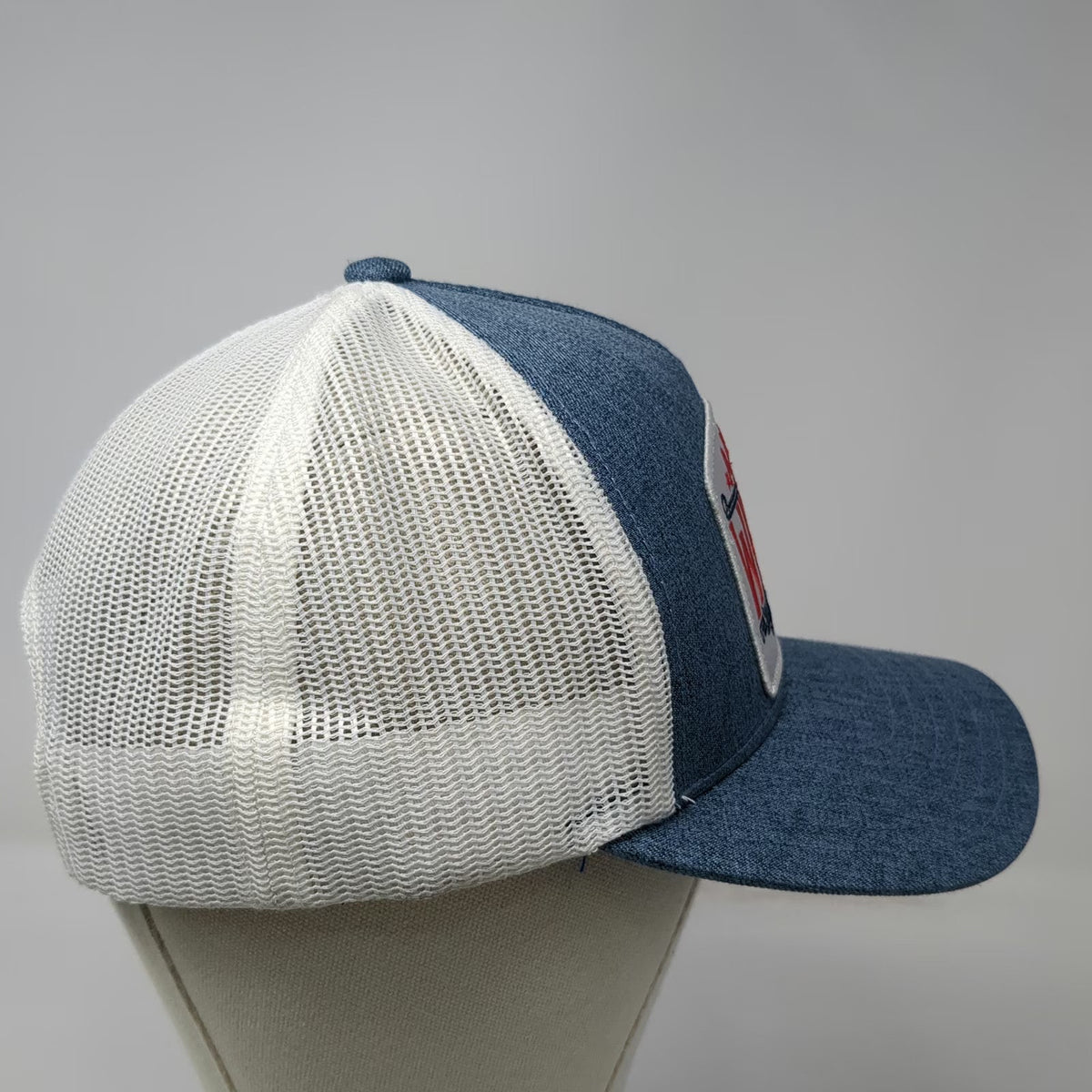 Rural Cloth Trucker Hat Blue One Size America We Grow Whiskey Mesh Back Snapback