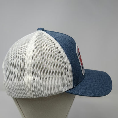 Rural Cloth Trucker Hat Blue One Size America We Grow Whiskey Mesh Back Snapback