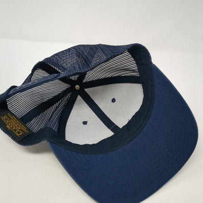 Five Pound Apparel Patch Snapback Trucker Hat Blue One Size Mesh Back