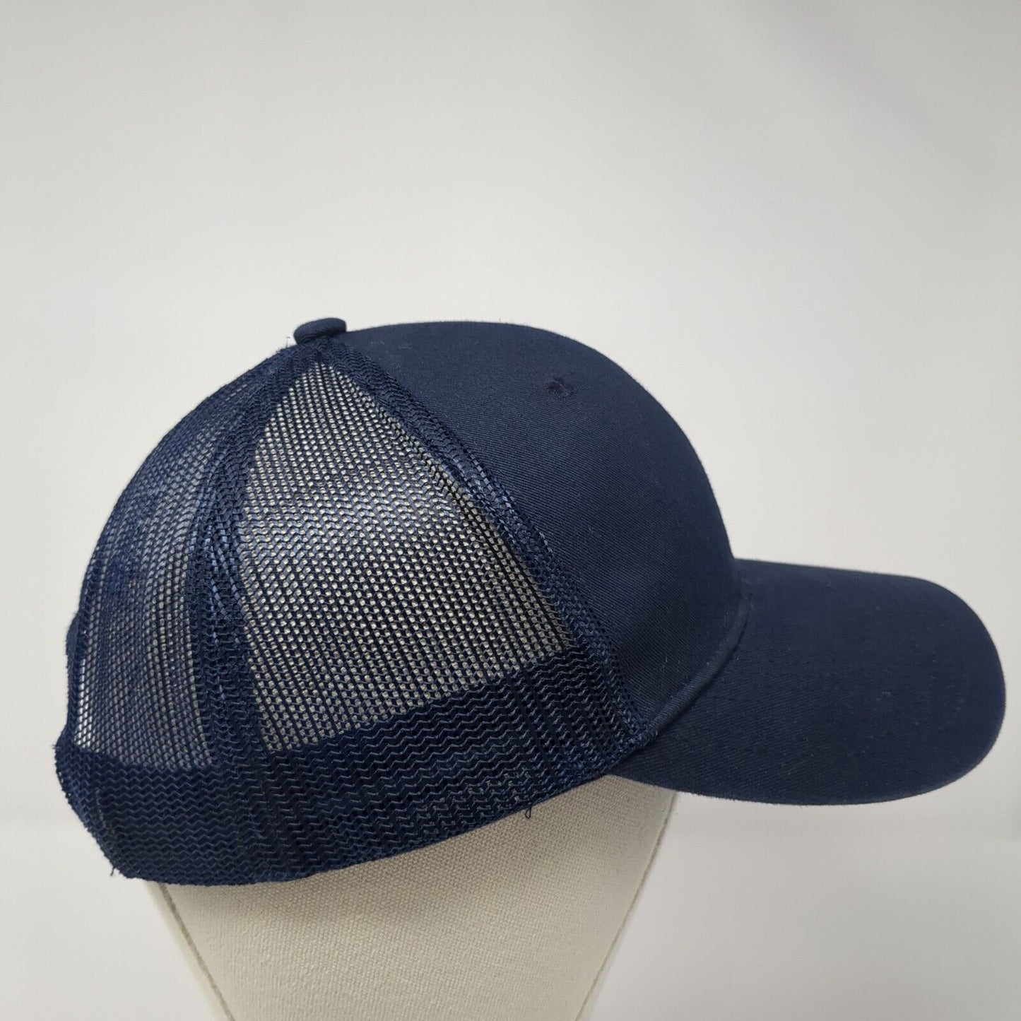 Classic Snapback Trucker Hat Blue One Size Adjustable Mesh Back Port Authority