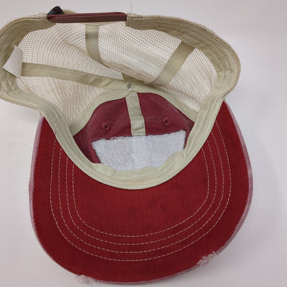 Tractor Supply Co. Snapback Trucker Hat Red One Size Adjustable Mesh Distressed
