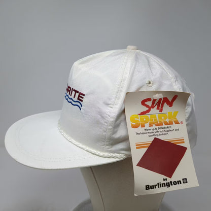 K-Products Sta-Rite 5 Panel Hat White One Size Slideback Rope Vintage Sunspark