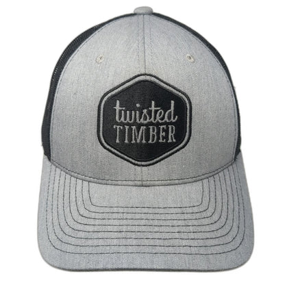 Richardson Trucker Hat Gray One Size Twisted Timber Mesh Snapback Patch Logo