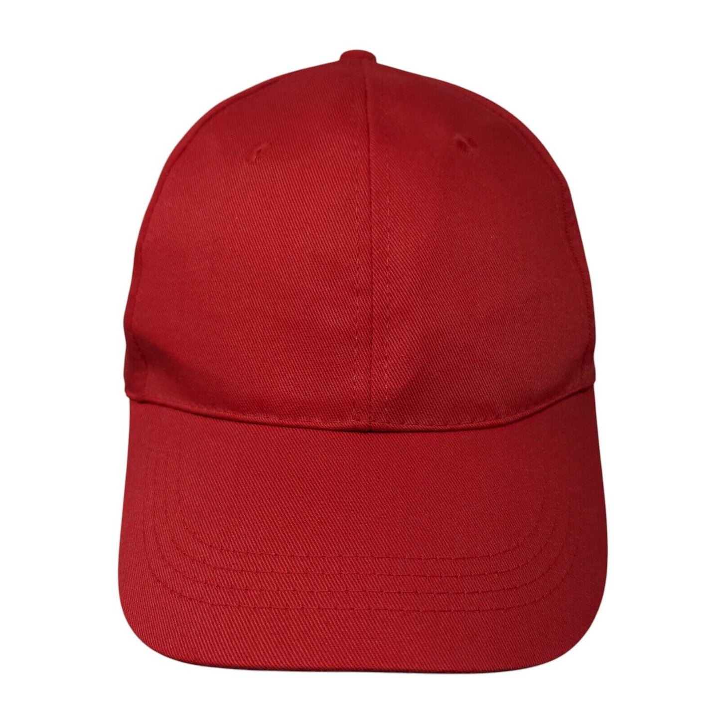 Unbranded Strapback Hat Red One Size Adjustable Vented Holes 6 Panel Blank