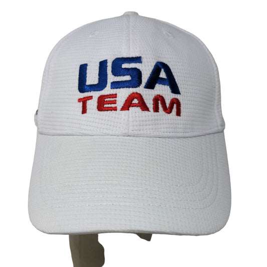 Peak Men's Strapback Hat White Size OSFA Embroidered USA Team Logo