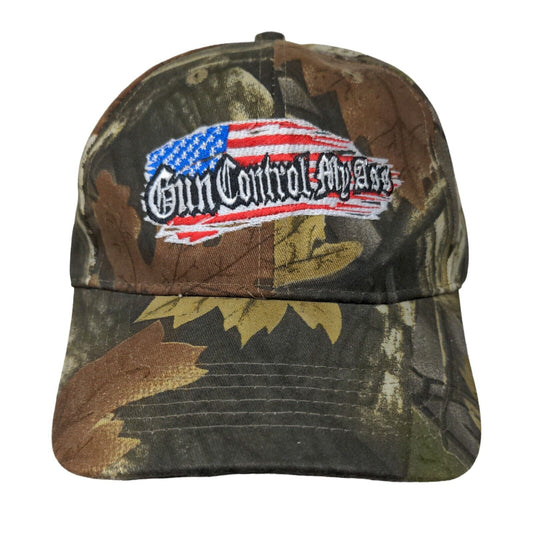 Gun Control My Ass Strapback Hat Camouflage OSFM Embroidered Patriotic Otto