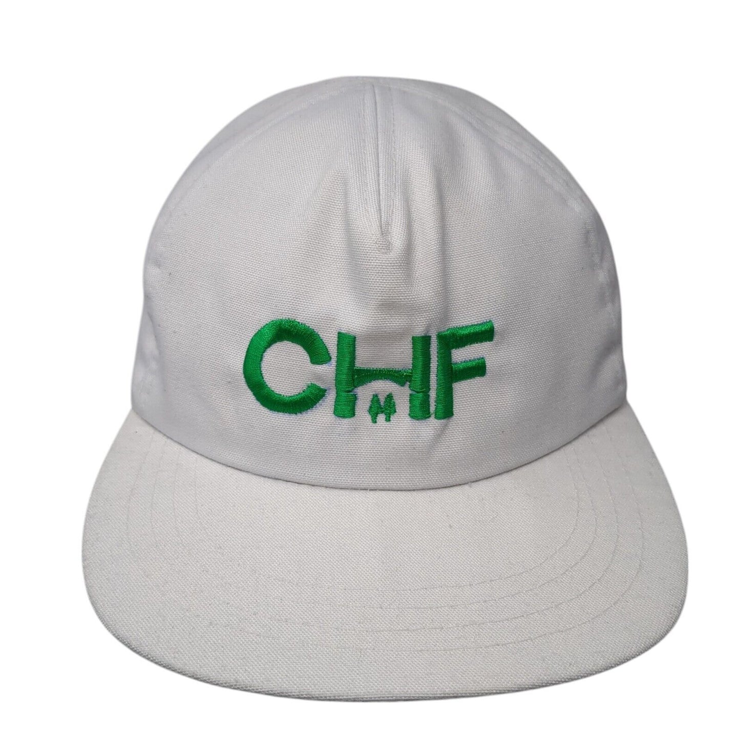 CHF Snapback Hat White One Size Adjustable Solid Embroidered Outdoor