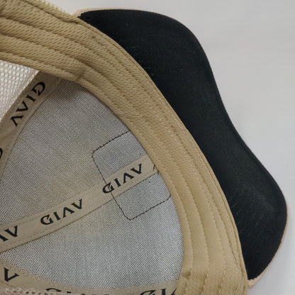 Avid Snapback Trucker Hat Tan OSFM Adjustable Mesh Back 6 Panel Polyester