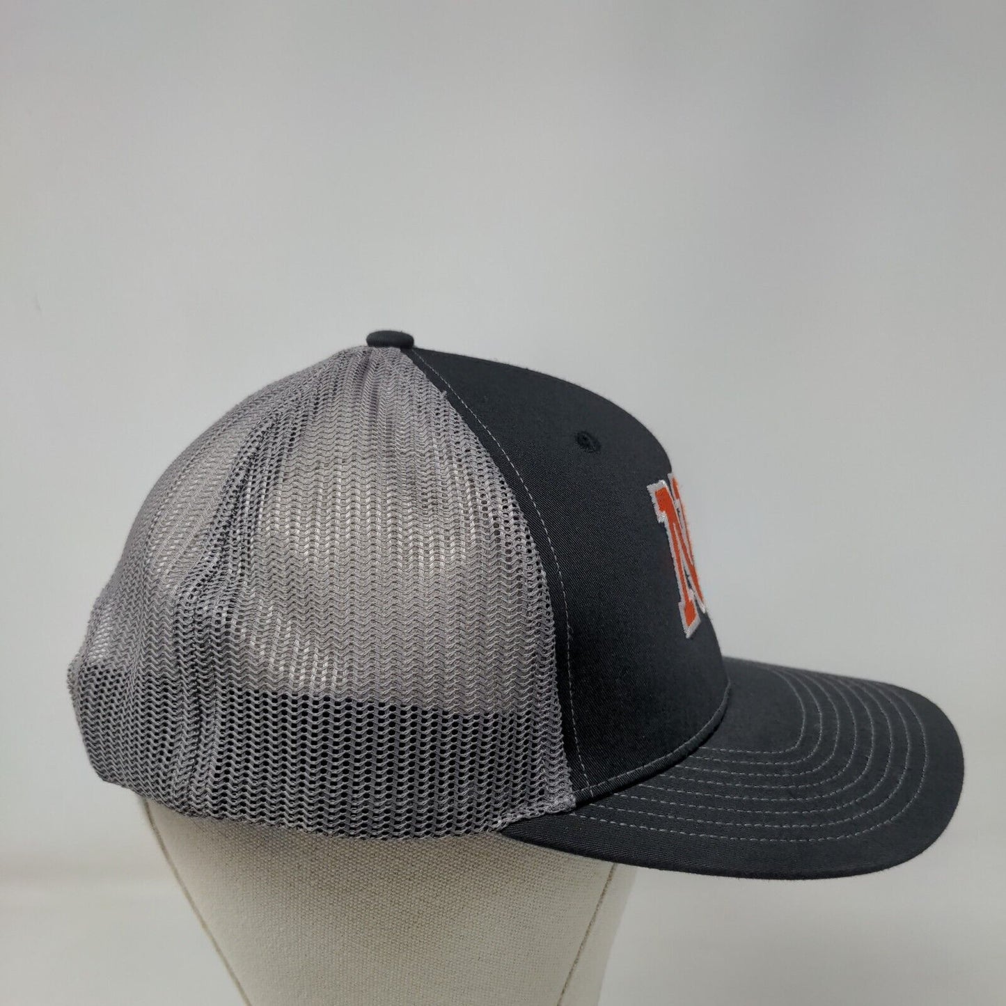 NB Snapback Mesh Back Trucker Hat Black One Size Embroidered Colorblock