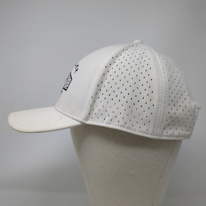 The Rock Store White Trucker Hat One Size Perforated Performance Snapback Hat