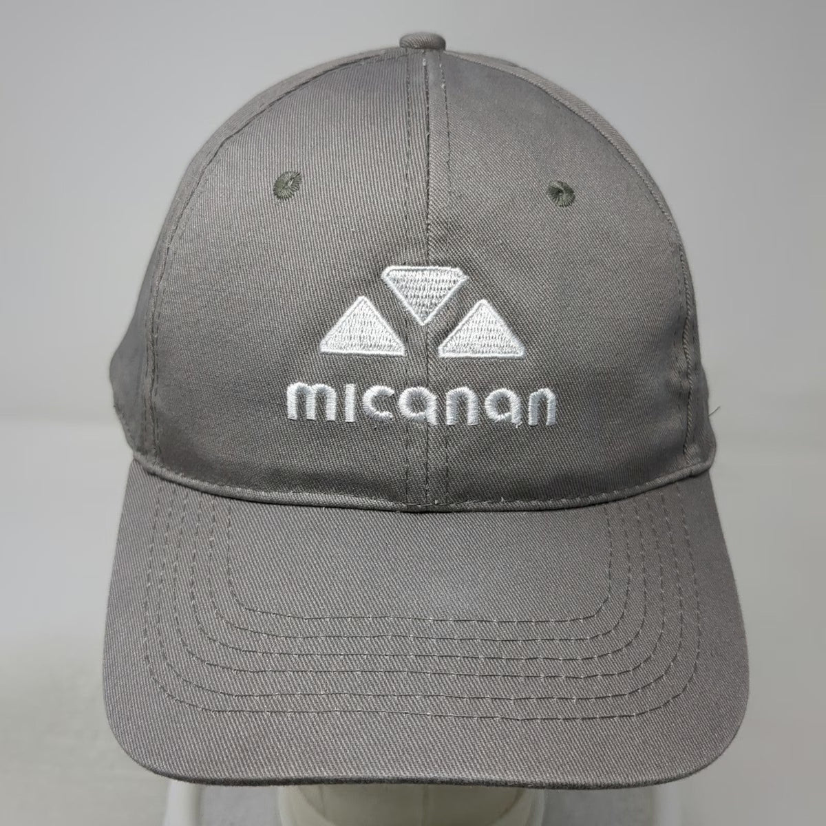 Micanan Baseball Cap Gray One Size Embroidered Logo Strapback Cotton 6 Panel Hat