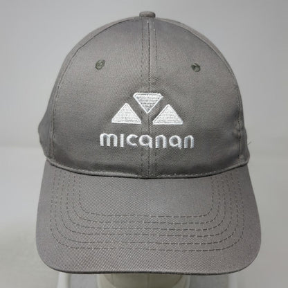 Micanan Baseball Cap Gray One Size Embroidered Logo Strapback Cotton 6 Panel Hat