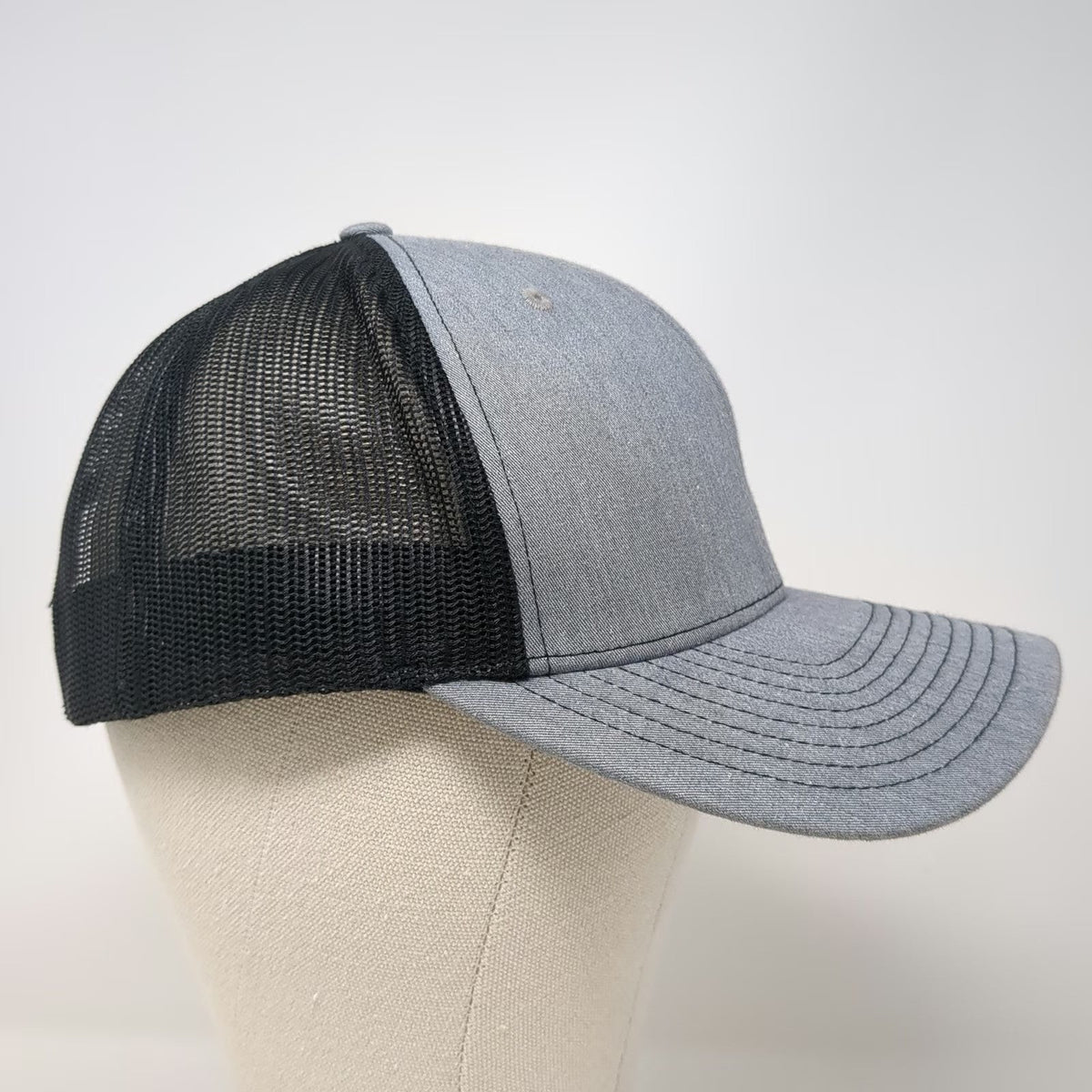 Richardson Trucker Hat Gray One Size Mesh Snapback Grace Center Logo Hat