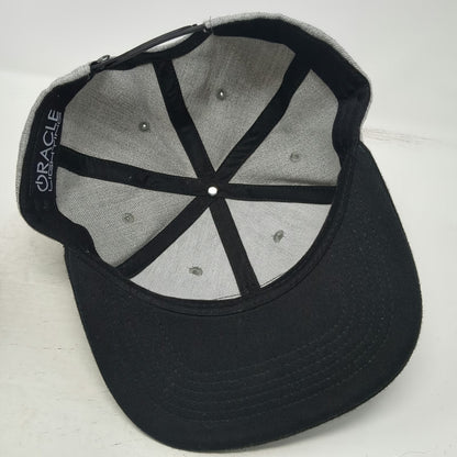 Oracle Lighting Snapback Hat Gray Black One Size Flat Brim Logo Patch Two Tone