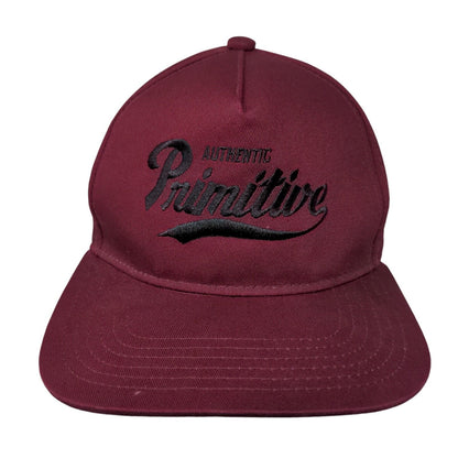 Authentic Primitive Snapback Hat Red OSFM Adjustable Embroidered 6 Panel