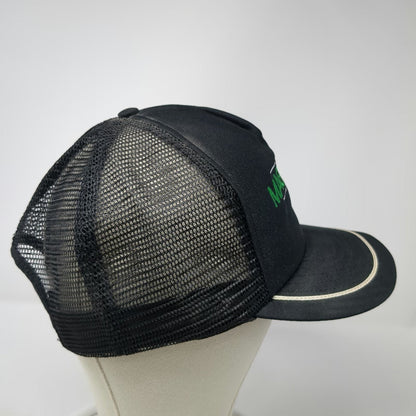 SKM Trucker Hat Black Green White One Size Magnaflux Snapback Mesh Made in USA