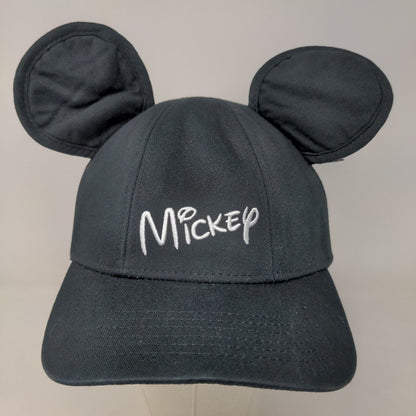 Disney Boy's Snapback Hat Black Adjustable Embroidered Logo Mickey Ears