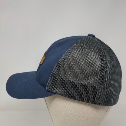 Front Runner Leather Patch Fitted Mesh Back Trucker Hat Blue One Size