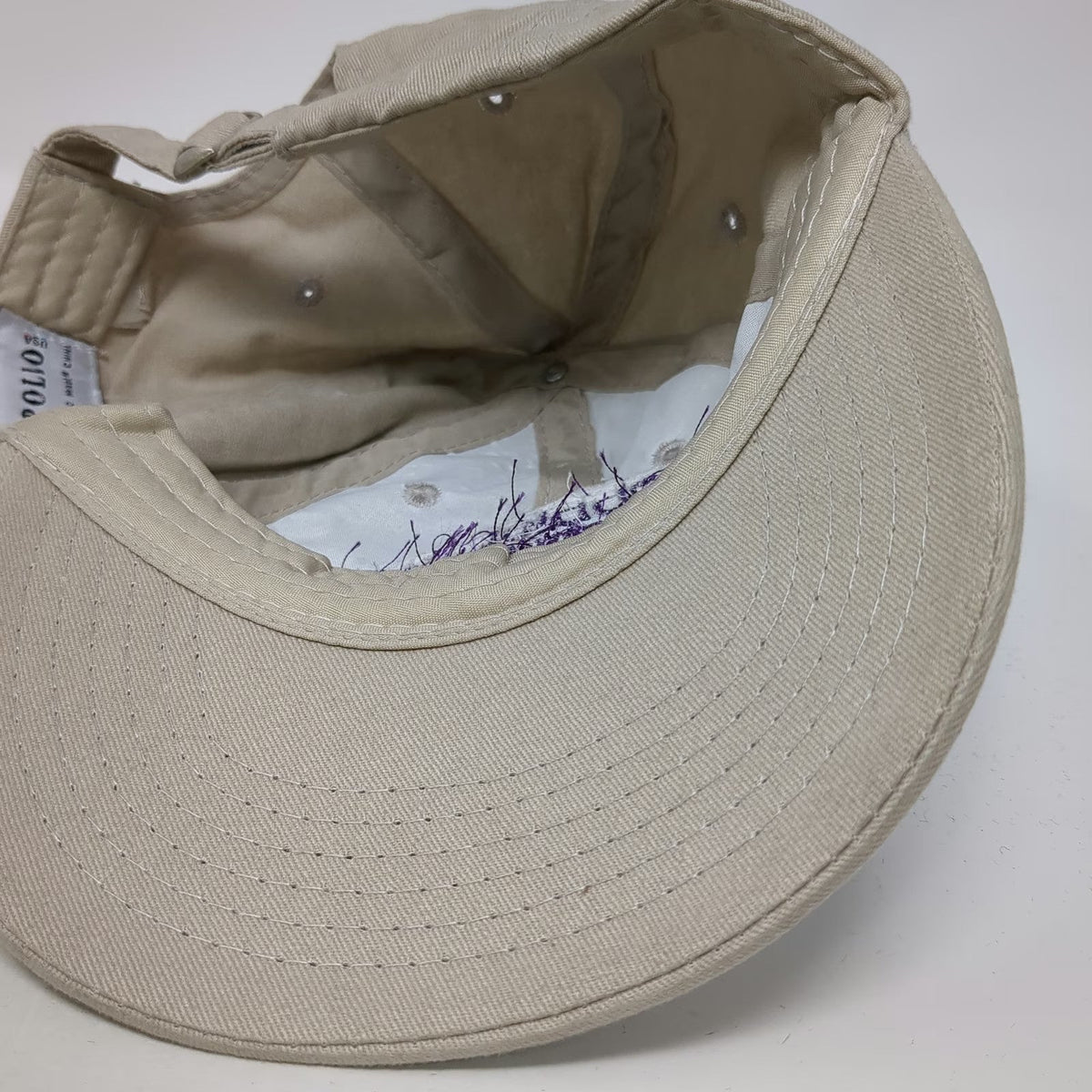 Apollo Baseball Cap Beige Purple One Size PebbleCreek Robson Resort Golf Hat